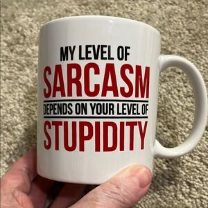 White and Red Sarcasm Mug